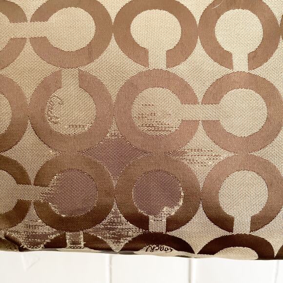 COACH Poppy Tote Shoulder Bag Signature CC Jacquard Purple Zipper - Picture 7 of 9